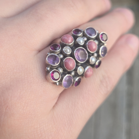 Nicky Butler 925 Sterling Silver Designer Opal Amethyst Rhodolite Garnet Ring NB - Picture 8 of 16